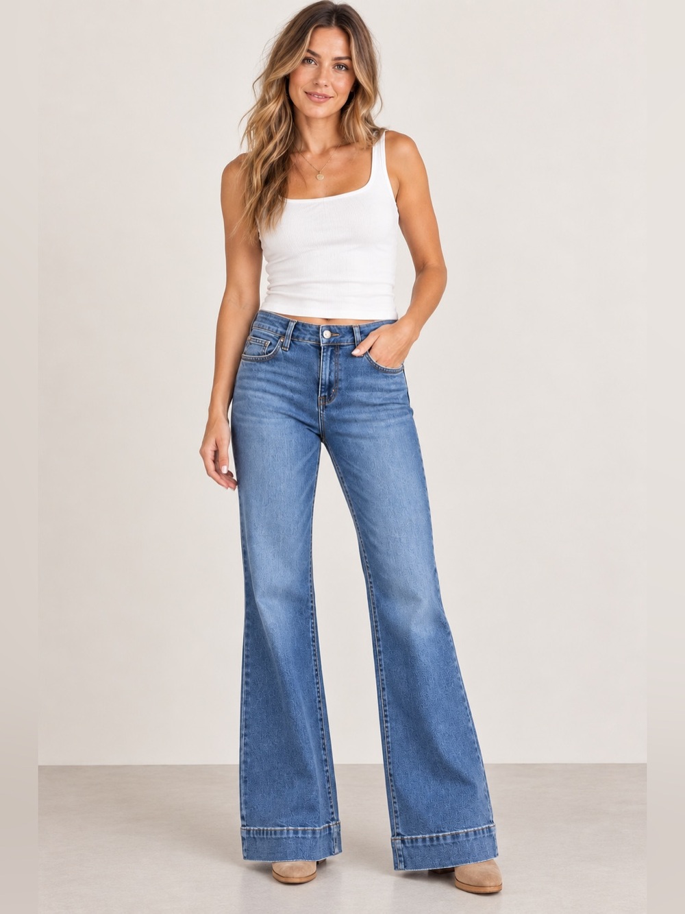 Wrangler Retro Mid Rise Trouser Flare Jeans Women’s Size 5 x 30 Stretch Western
